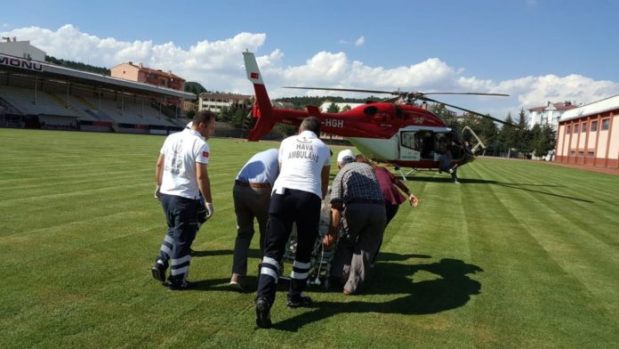 Ambulans helikopter bebek için havalandı