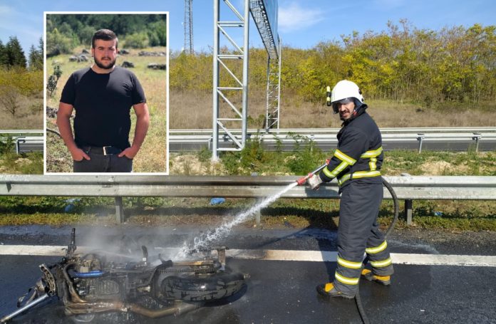 LÜLEBURGAZ'DA MOTOSİKLET KAZASI: 1 ÖLÜ MOTOSİKLET ALEV ALDI, SÜRÜCÜ HASTANEDE ÖLDÜ