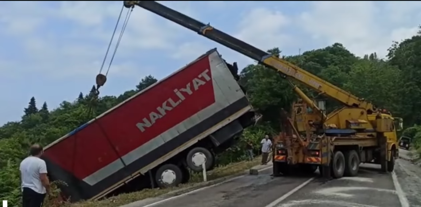 TIR şarampole uçtu