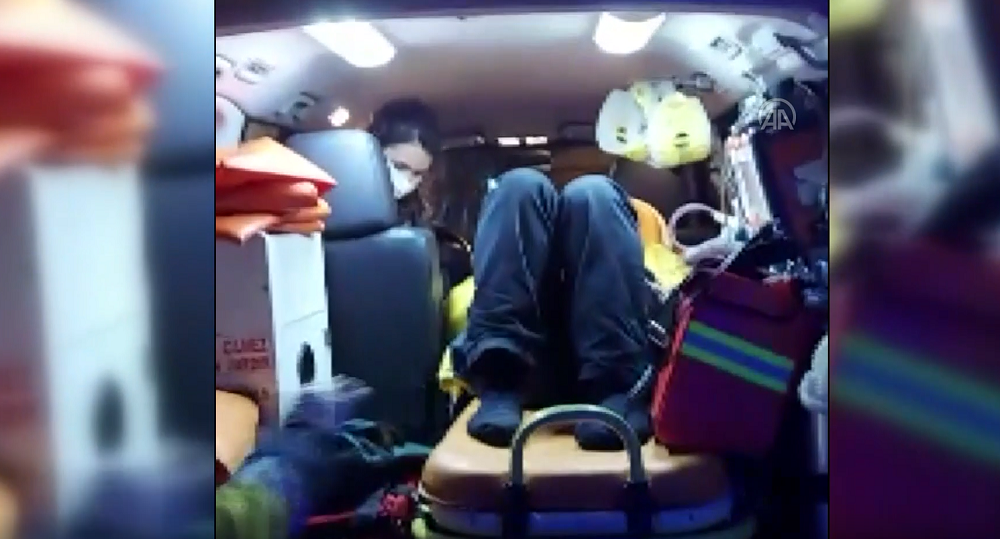 Kar paletli  ambulansla  hayata tutunuş