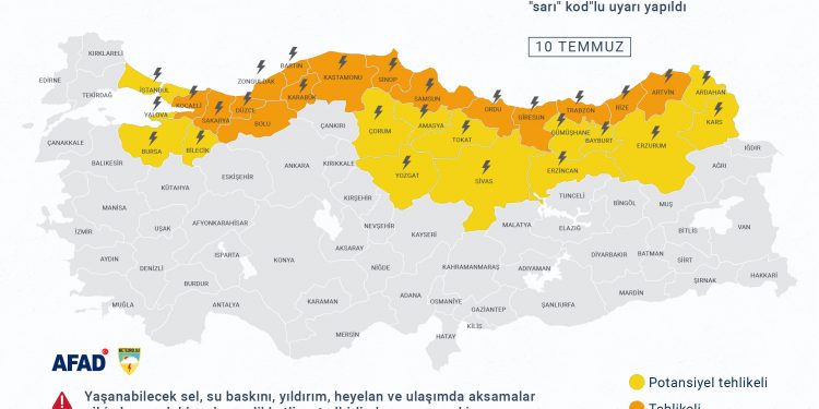 15 il için “turuncu kod”lu uyarı
