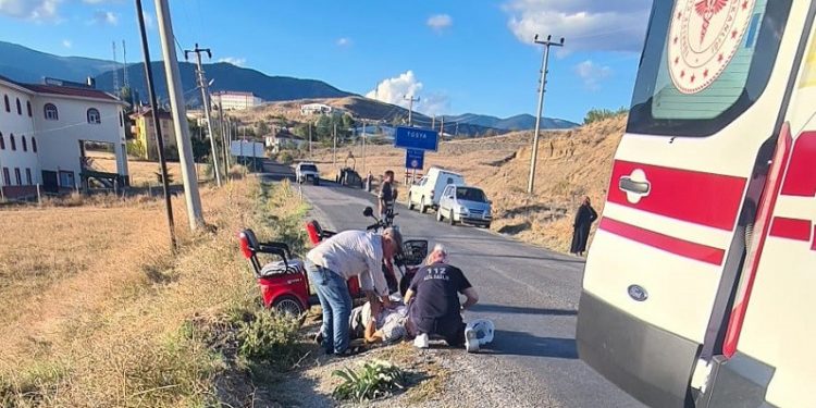 3 tekerlekli moped devrildi: 1 yaralı