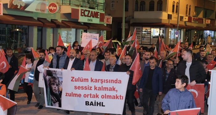 “Özgür Filistin Yürüyüşü” düzenlendi