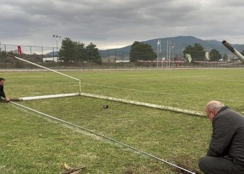 Maçın iptaline neden olan kale direkleri onarıldı