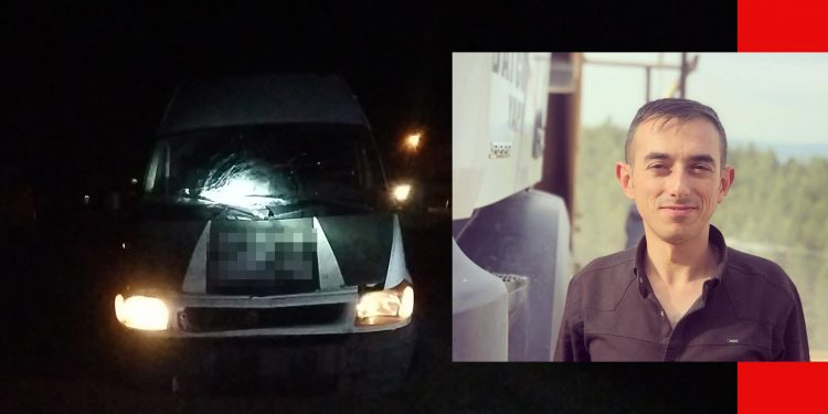 Yol yapım çalışmasında minibüsün çarptığı işçi ağır yaralandı