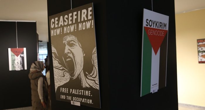 “Filistin Uluslararası Afiş ve Baskı Sergisi” açıldı