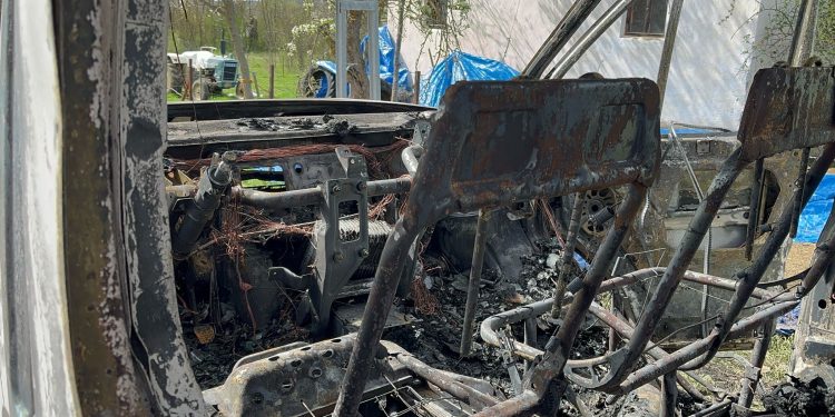 Park halindeki kamyonet alev aldı