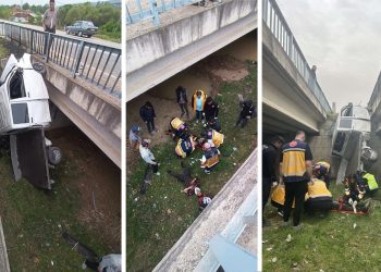 Kamyonet dereye uçtu: 3 yaralı