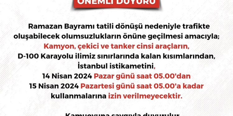 Sürücülere uyarı