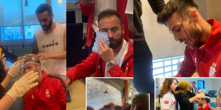 Kafileye taşlı saldırı