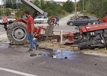 Traktör ikiye bölündü