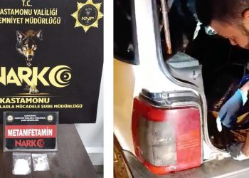 Uyuşturucuyu stop lambasına saklayan şahıslar polisten kaçamadı