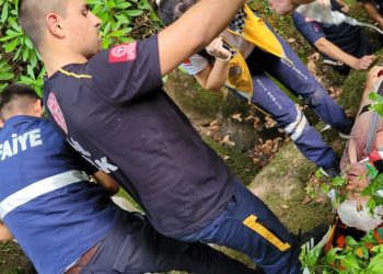 Sedyeyle 1 kilometre taşınarak hastaneye ulaştırıldı