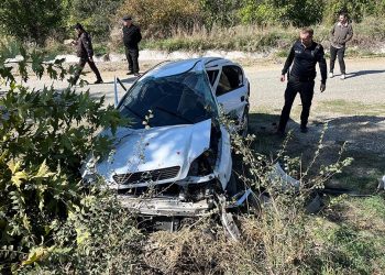 Ağaçlara çarpan otomobilin sürücüsü ağır yaralandı