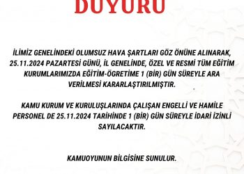 Okullar 1 gün tatil