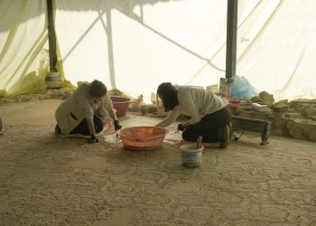 Pompeipolis Antik Kenti’nde kurtarılan bin 800 yıllık mozaikler tarihi villanın zeminine yerleştirildi