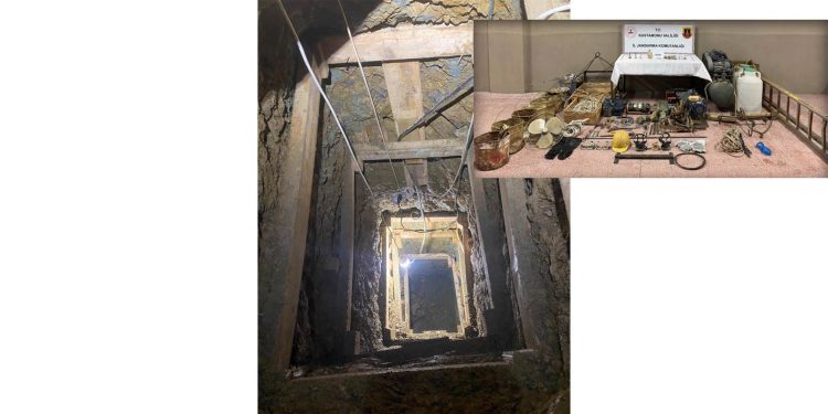 Yerin altına asansör sistemi kuran defineciler suçüstü yakalandı