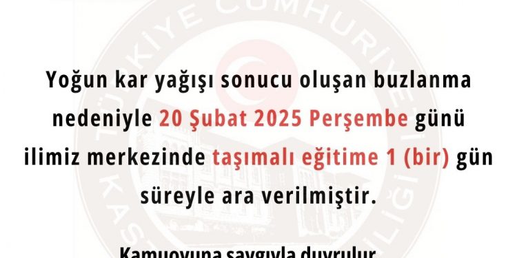 Taşımalı eğitime 1 gün ara